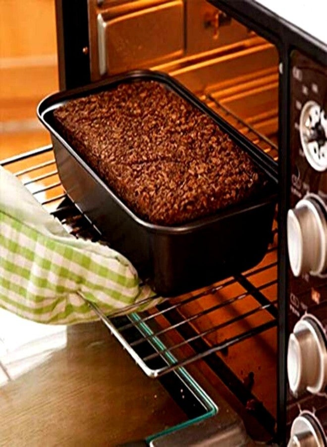 Klassic Combo of Non-Stick Carbon Steel Rectangle Shaped Baking Tin for Bread Loaf and Cake in Differeent Sizes (Set of 2 Pieces, Black), Large - Image 4