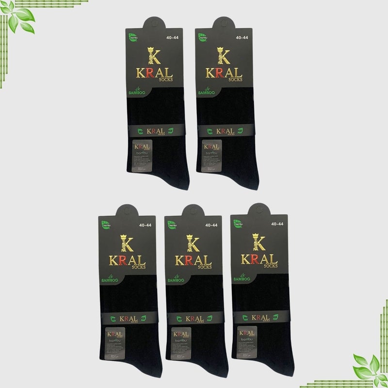 Kral Socks Bamboo Men's Socket Plain Long Socks Classic Summer Seamless Premium Set of 5  - Image 4