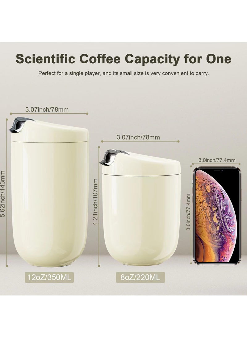 SYOSI Coffee Travel Mug, Double Walled Coffee Cup 220ml Vacuum Insulated Stainless Steel with Leakproof Lid, Reusable Coffee Cups, Mug Insulated CupBPA-Free, Mini Thermal Mug/to Go Cups for Hot Cold Drinks - Image 4