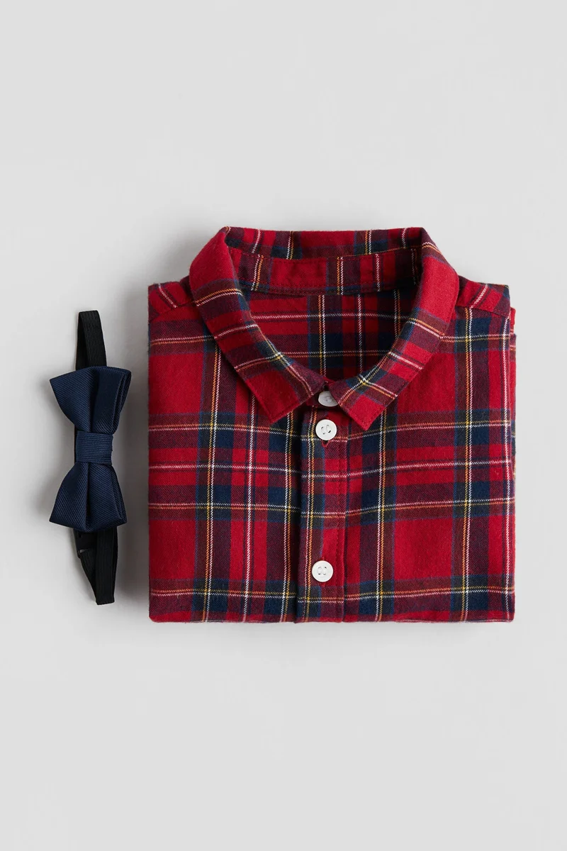 اتش اند ام طقم قميص وربطة عنق من قطعتين