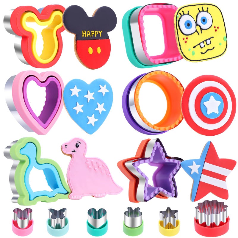 Jaystate 12 Pcs Sandwich Cutter and Sealer Set, Bread Decruster Pancake Maker DIY Cookie Cutters Vegetable Cutter Shapes for Kids, Ideal for School Lunch Boxes and Bento Boxes Boys Girls - Image 5
