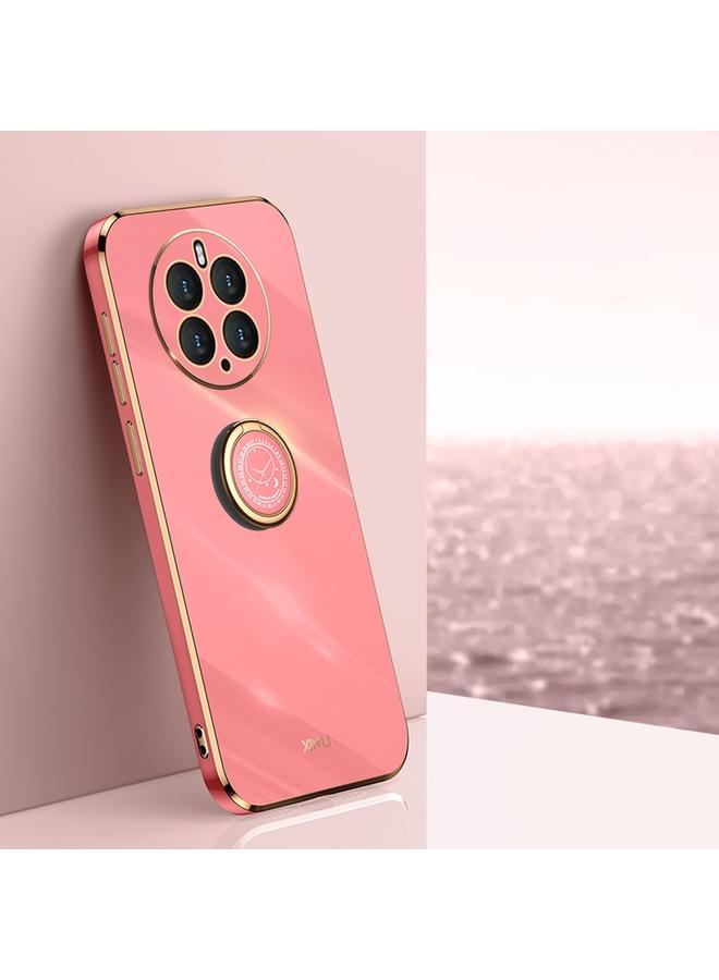 اس-توب جراب لهاتف Huawei Mate 50 Pro من XINLI، جراب هاتف TPU مطلي بالكهرباء 6D بحافة مستقيمة مع حامل حلقي - Image 1