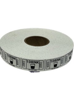 Roll Of 2000 White Drink Tickets Single Roll Consecutively Numbered Raffle Tickets