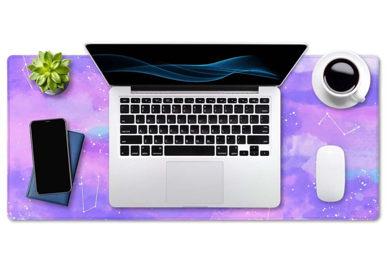 SSOIU Pink Pastel Desk Mat, Gorgeous Starry Sky Desk Pad, Cute Large Gaming Mousepad, Gamer Girl Desk Pad 35.5" X 15.7", Non-Slip Laptop Computer Keyboard Mousepad for Office and Home - Image 4