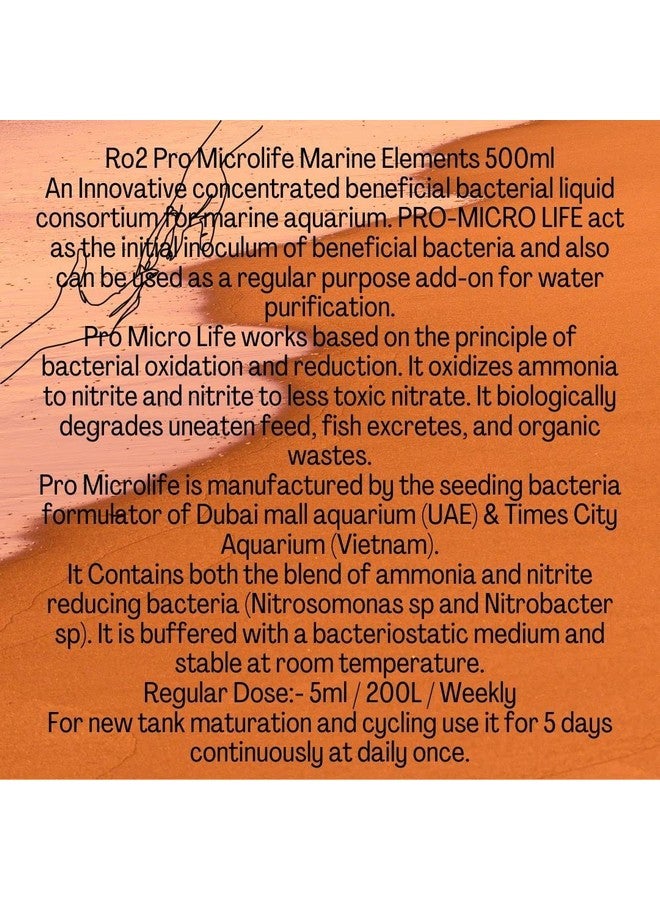 Aquatic Remedies R2O Pro MicroLife 500 ML | Beneficial Bacteria for Marine Salt Water Aquarium