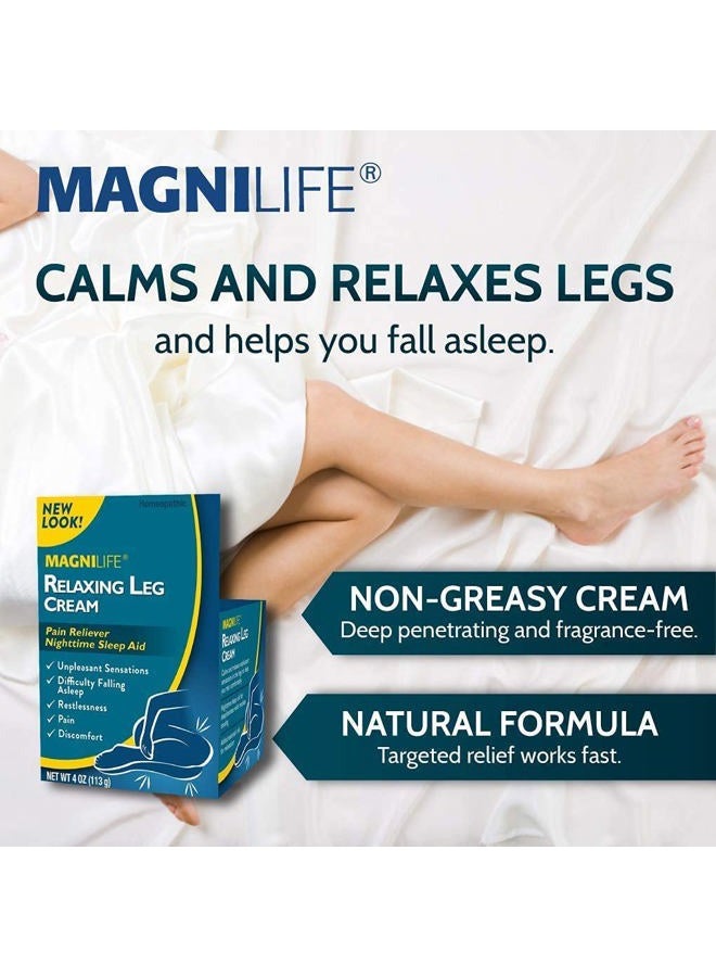 Magnilife Relaxing Leg Cream, Deep Penetrating Topical for Pain and Restless Leg Syndrome Relief, Naturally Soothe Cramping, Discomfort, and Tossing with Lavender and Magnesium - 2 Packs of 4oz - Image 4