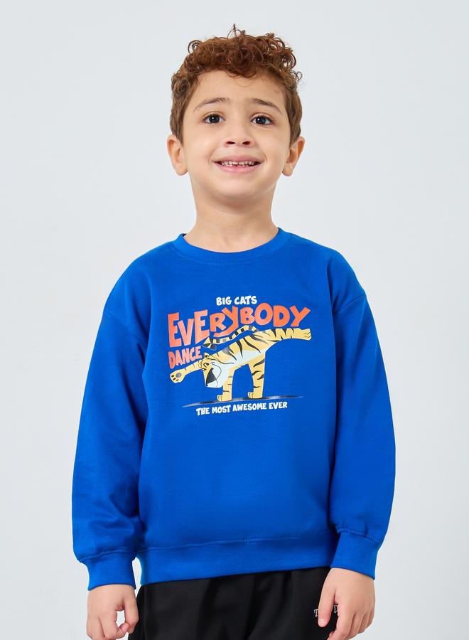 Styli Boys Blue Tiger Graphic Sweatshirt - Image 1