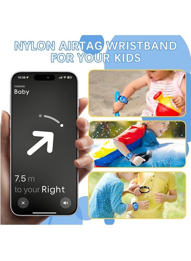 سوار معصم قابل للتعديل للأطفال بنمط الدلفين لحامل Airtag، حافظة واقية مقاومة للماء توفر تغطية كاملة لمنع ضياع Airtag، سوار من النايلون، ملحق جهاز تتبع GPS للأطفال الصغار من الفتيان والفتيات، للاستخدام اليومي في الهواء الطلق والمدرسة والسفر - Image 3