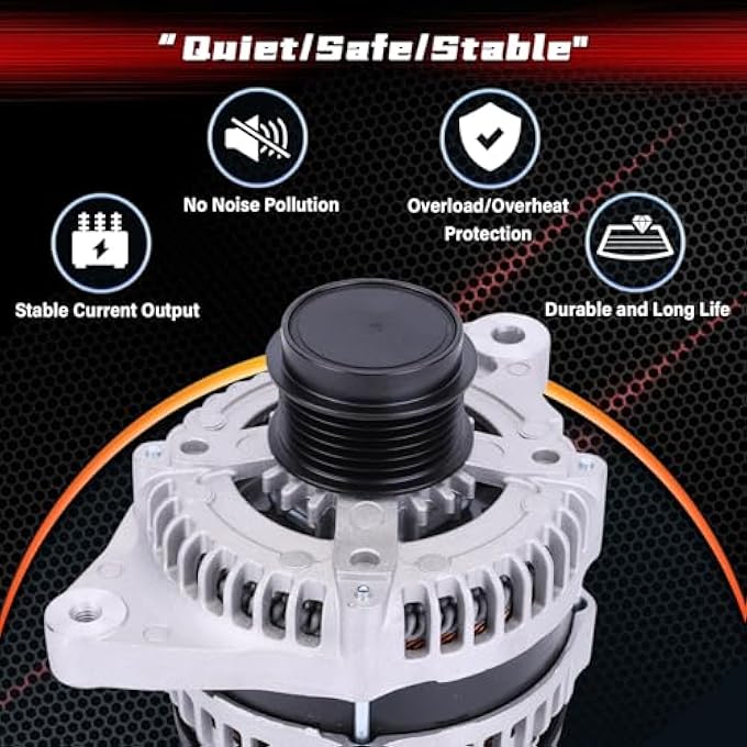 IKASEFU New Alternator for Toyota Corolla 2009-2013, for Matrix 2009 2010, for Pontiac Vibe 2009 2010,for Scion XD 2008-2014,Replace OE 11385, 104210-5490, 27060-0T040, 27060-0T041,12V 100A 6-Groove Pulley CW - Image 5