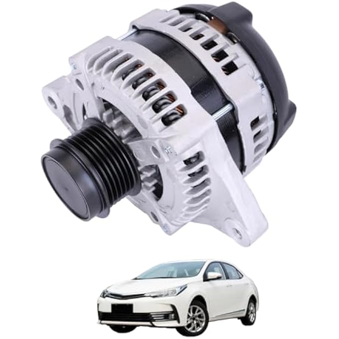 IKASEFU New Alternator for Toyota Corolla 2009-2013, for Matrix 2009 2010, for Pontiac Vibe 2009 2010,for Scion XD 2008-2014,Replace OE 11385, 104210-5490, 27060-0T040, 27060-0T041,12V 100A 6-Groove Pulley CW - Image 1