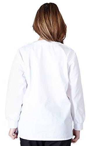 Natural Uniforms Warm Up Scrub Jacket-White-Large - Image 2