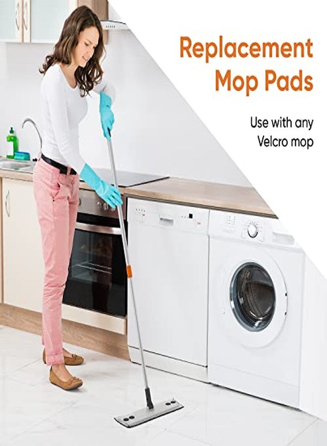 Superio Microfiber Mop Pads, Refill Miracle Mop, Dust Mop Replacement Head 16 Inch Damp Mop Refill for Flat Mop Set, with Velcro-Grey, 2 Pack - Image 2