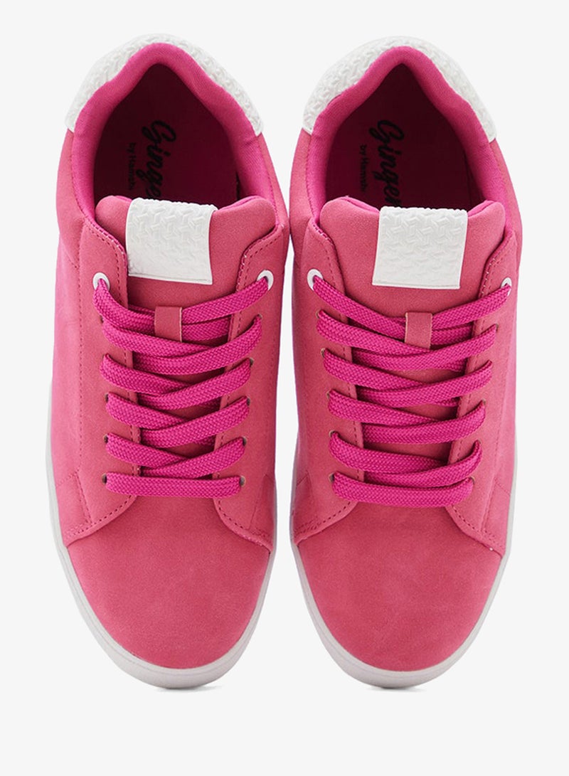 Ginger Faux Suede Stripe Detail Sneakers - Image 4