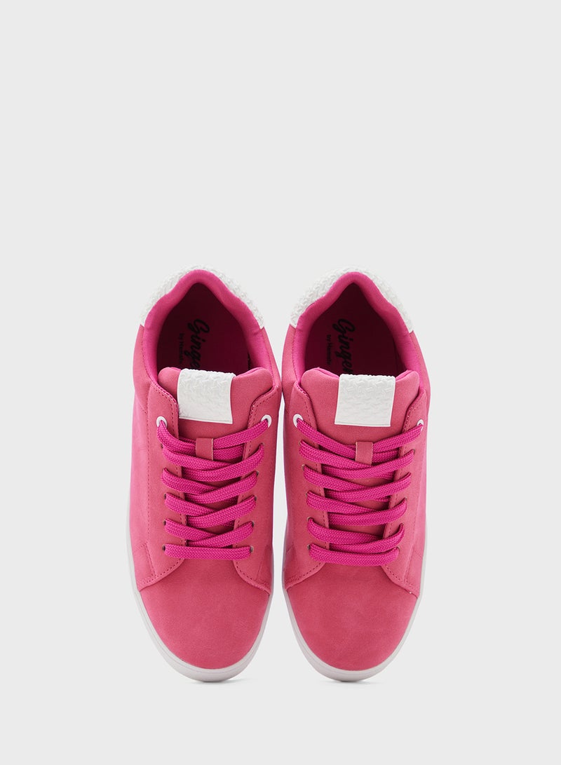 Ginger Faux Suede Stripe Detail Sneakers  - Image 4