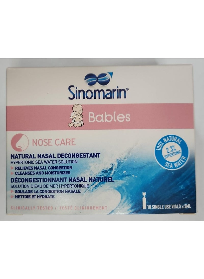Sinomarin Baby Nasal Saline Vials 18 Count Gentle Nose Cleansing & Breathing Comfort Care - Image 1