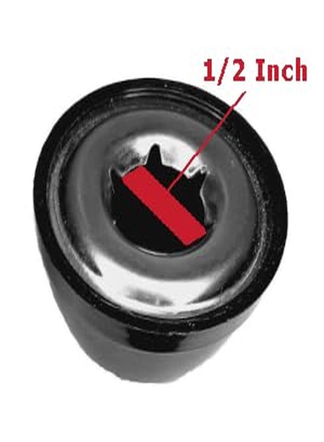 Quadrapoint Hub Cap Replacement Compatible with Popular Red Wagon Brand, Steel & Wood Wagons 1/2" New Black (NOT for Plastic or Folding or Little Wagons Model W5, Please Read Product Description) - Image 2