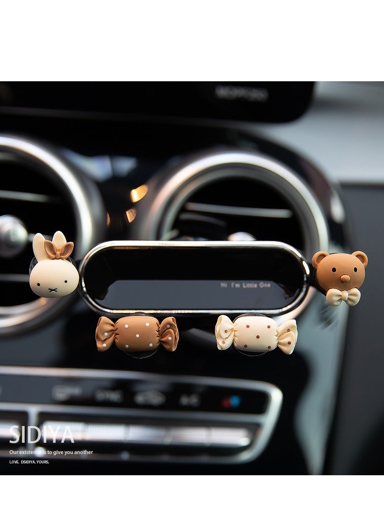 KUYING New car air outlet mobile phone holder for women's cartoon co pilot mobile phone holder air outlet  - Image 1