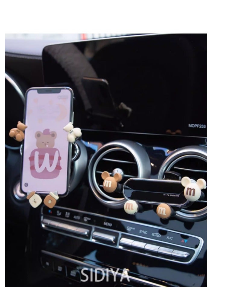KUYING New car air outlet mobile phone holder for women's cartoon co pilot mobile phone holder air outlet  - Image 3
