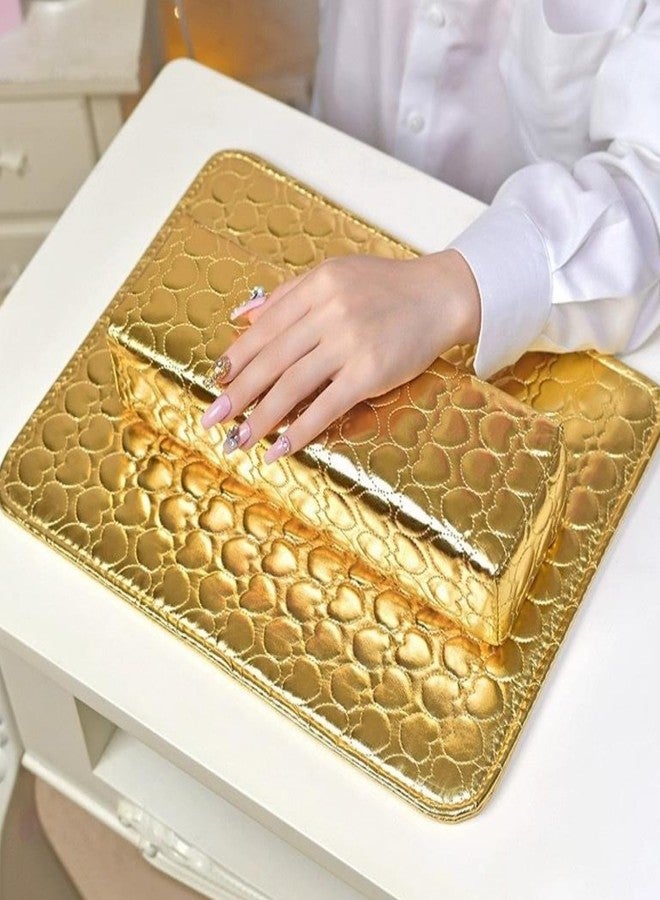 NYSA Professional Gold Nail Arm Rest with Waterproof Desk Pad - Premium PU Leather Hand Rest Pillow for Manicure & Pedicure - Ergonomic Nail Table Station Accessory for Acrylic & Gel Nails - Salon & Home Use - Image 5