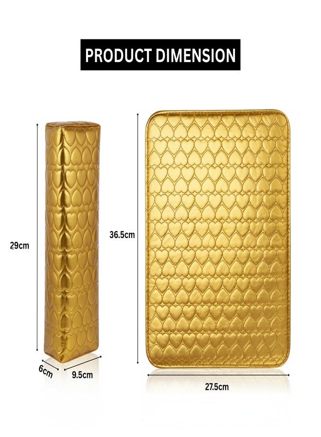 NYSA Professional Gold Nail Arm Rest with Waterproof Desk Pad - Premium PU Leather Hand Rest Pillow for Manicure & Pedicure - Ergonomic Nail Table Station Accessory for Acrylic & Gel Nails - Salon & Home Use - Image 2