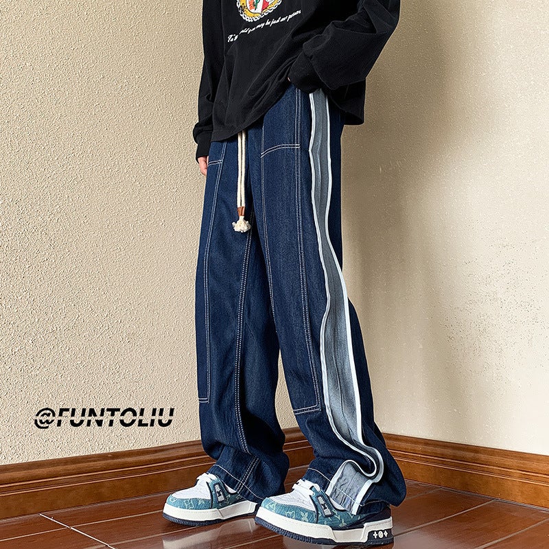 Unisex Classic Denim Jeans Loose Fit Daily Outdoor Wear - Image 2