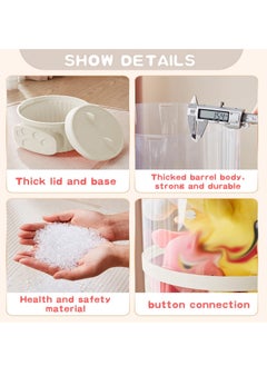 XiuWoo Toys Organizer 3-Tier Clear Stackable Separable Animal Storage Tube, Transparent Doll Organizer, Toy Display Bucket, Stuff Plushie Toys Tube, Plush Doll Storage, Toy Storage Rack, Home storage rack, Dispaly Rack  - Image 2