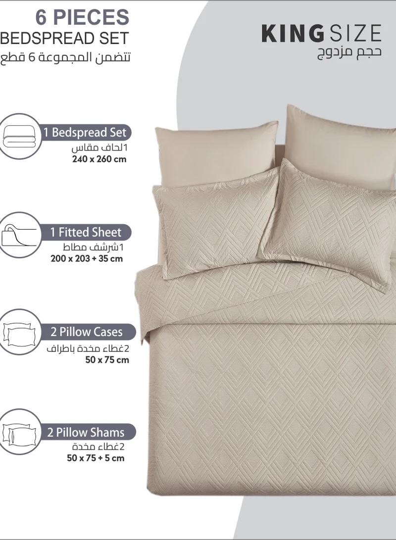 Donetella Bedspread, Coverlet Set 6-Pcs King Size Compressed Comforter, Bedding Blanket With Pillow Sheet Pillow Sham And Pillow Case, Linen