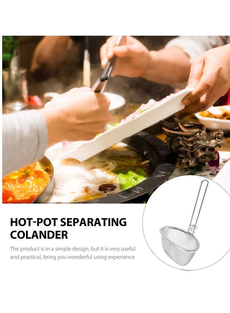Stainless Steel Fine Mesh Spider Strainer Kitchen Fine Sieve Mesh Strainer with Hanging Handle for Pasta Noodles Dumplings, Ramen