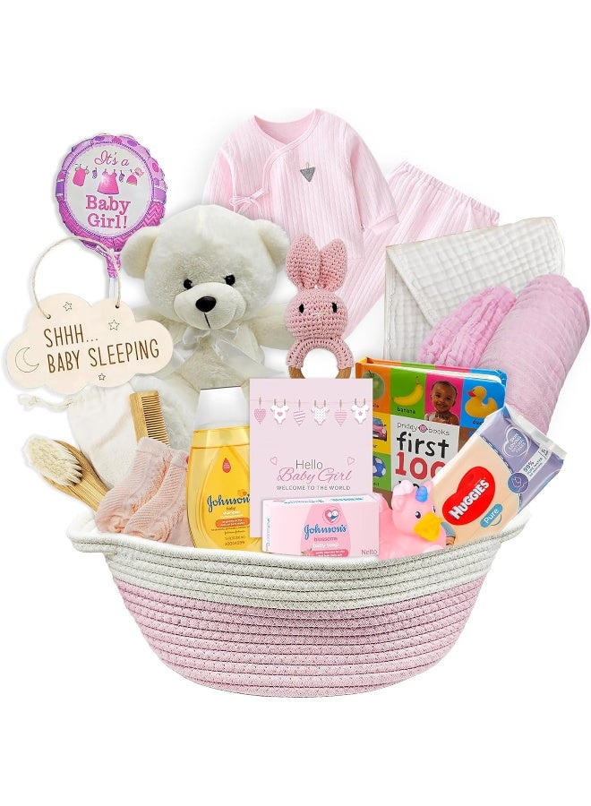 Beyond the Box New Baby Girl Gift Basket - Image 1