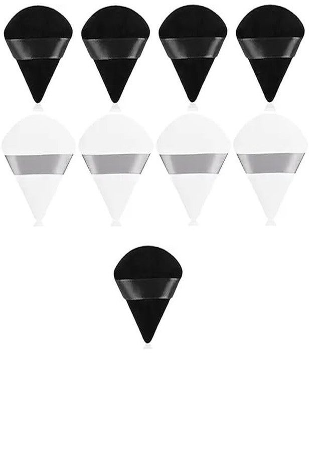 SUNISA 9 Pieces Triangle Cosmetic Loose Powder Puffs Washable Reusable Soft Plush Foundation Sponge for Face Body Wet Dry Makeup Tool- Multicolor Pack of 9 - Image 1