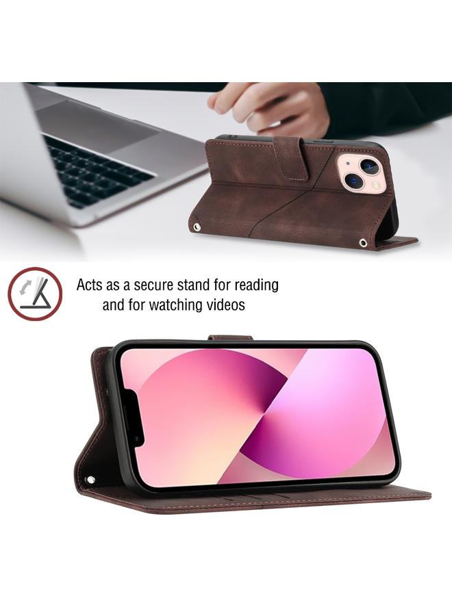 اس-توب جراب لهاتف iPhone 13 mini مصنوع من الجلد المنقوش بملمس الجلد - Image 5