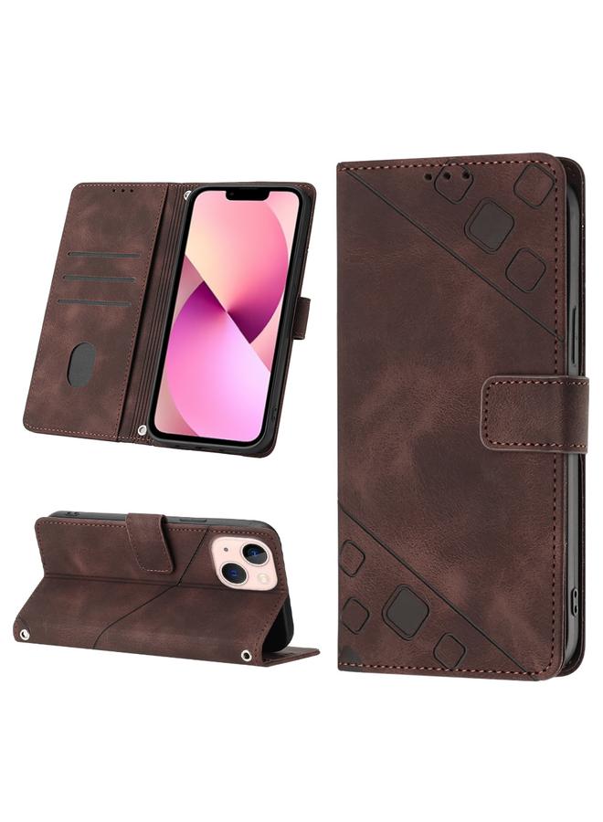 اس-توب جراب لهاتف iPhone 13 mini مصنوع من الجلد المنقوش بملمس الجلد - Image 1