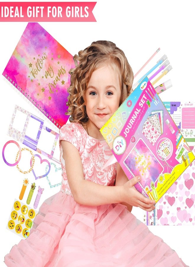 MEGUO DIY Journal Kit for Girls - 50+ pcs Journal Set for Tween Teen Girls,Scrapbook Diary Stationery Supplies Set, Journaling Art Kit,Ideal Birthday Christmas Gift for Girls 6 7 8 9 10 11 12 13 14 - Image 3