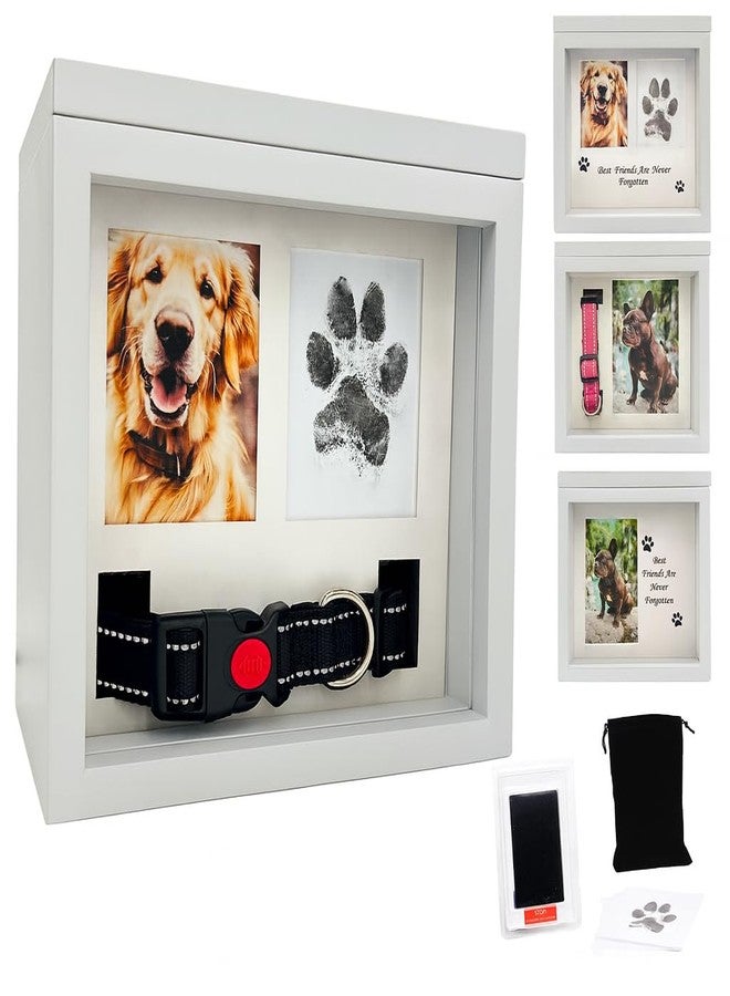 OtterPets Large Dog Urn for Ashes, 4 Customizable Displays with Paw Print Ink Kit, 8.5x8.5x5.8 Pet Urn for Dog Ashes, Pet Cremation Box, Cat Urn for Ashes, Dog Ashes Keepsake (White) - Image 1