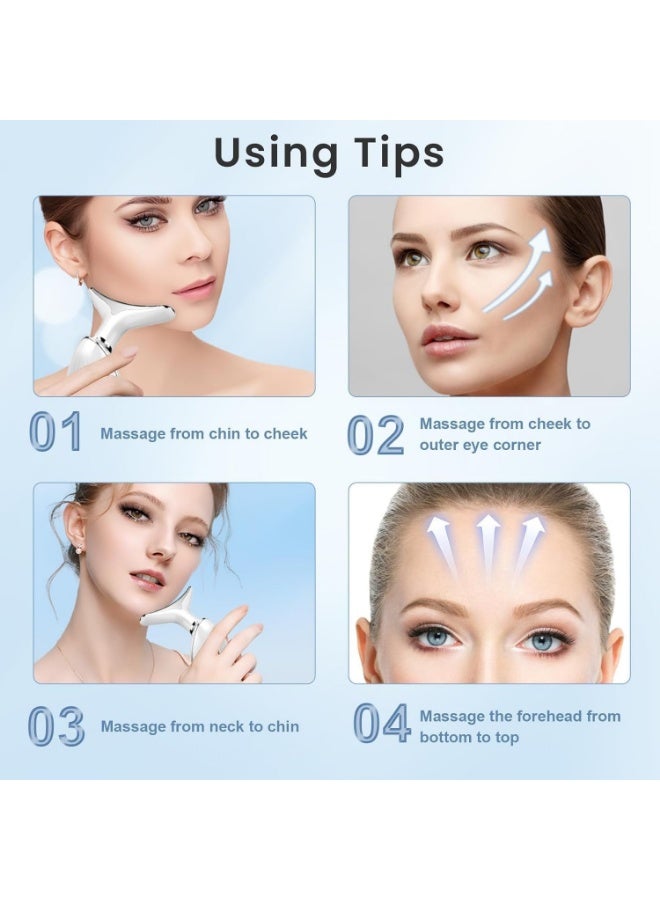 جهاز تدليك الوجه والرقبة بالاهتزاز لازاله  التجاعيد ثلاثي المفعول للعناية بالبشرة وشدها ونعومتها - Image 2