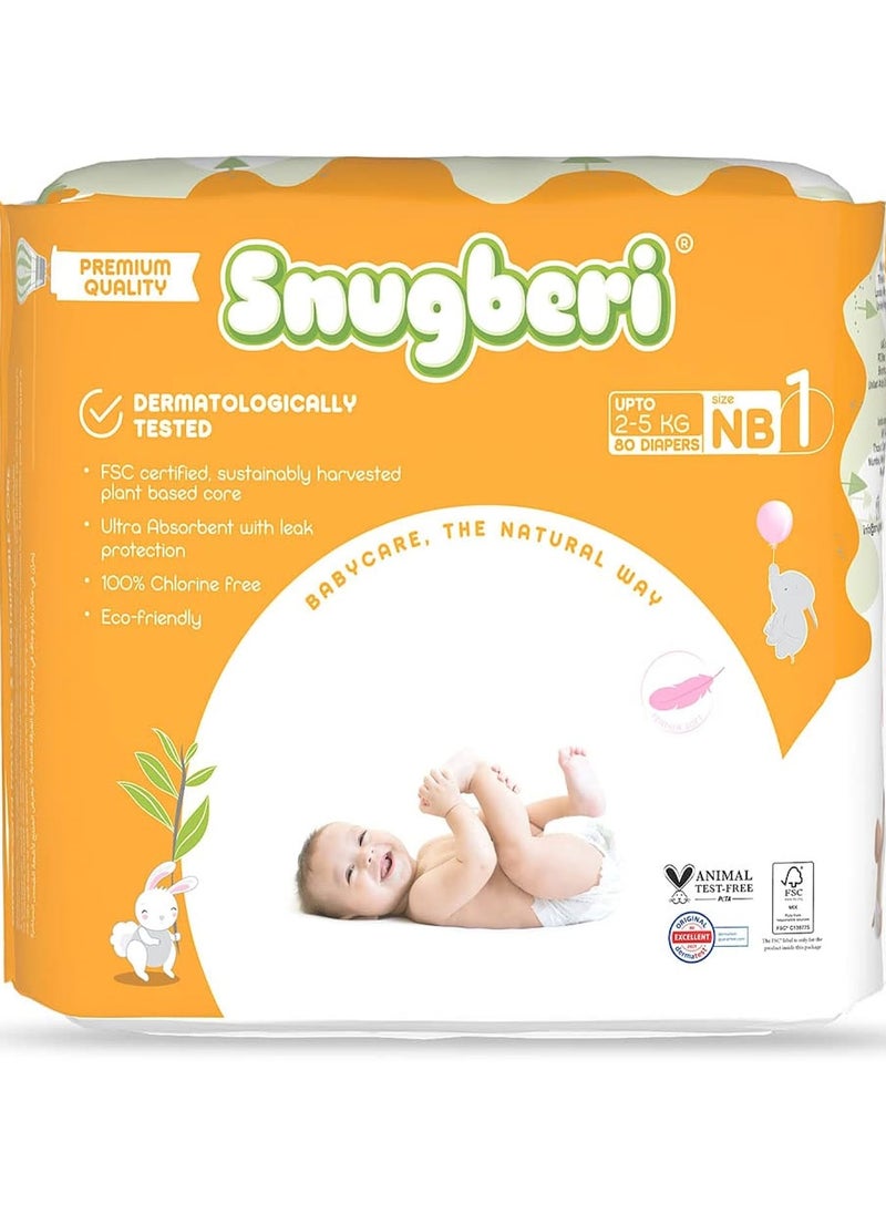 Snugberi Snugberi Diaper Size 1 New Born 2-5Kg - Mega Pack 80's 