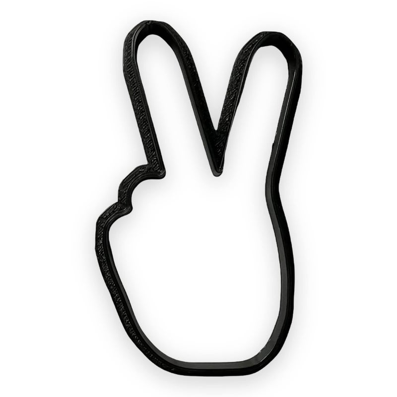 Peace Sign Fingers Cookie Cutter Polymer Clay Cutter with Easy to Push Design 4 inch
