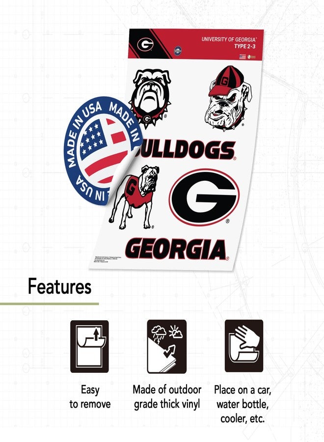 Desert Cactus University of Georgia Sticker Bulldogs UGA Dawgsr Vinyl Decals Laptop Water Bottle Car Scrapbook Sheet T2 (Type 2-3) - Image 2
