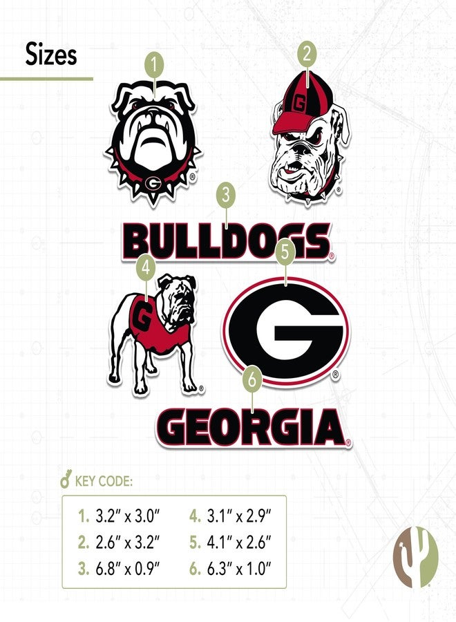 Desert Cactus University of Georgia Sticker Bulldogs UGA Dawgsr Vinyl Decals Laptop Water Bottle Car Scrapbook Sheet T2 (Type 2-3) - Image 3