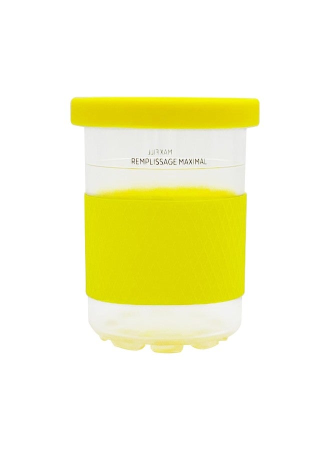 جويستار عبوات آيس كريم جويستار، متوافقة مع أكواب وأغطية نينجا كريمي - عبوة من 4 قطع مع غلاف سيليكون، أكواب سعة 16 أونصة، سلسلة NC301 NC300 NC299AMZ لصنع الآيس كريم، أغطية ملونة (أصفر/أزرق/أخضر/وردي) - Image 2