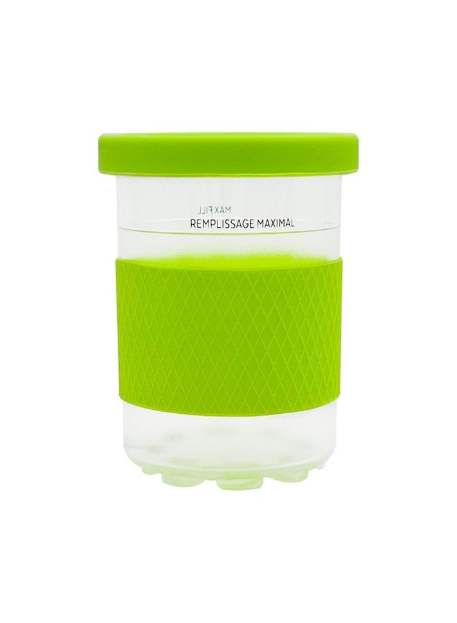 جويستار عبوات آيس كريم جويستار، متوافقة مع أكواب وأغطية نينجا كريمي - عبوة من 4 قطع مع غلاف سيليكون، أكواب سعة 16 أونصة، سلسلة NC301 NC300 NC299AMZ لصنع الآيس كريم، أغطية ملونة (أصفر/أزرق/أخضر/وردي) - Image 5