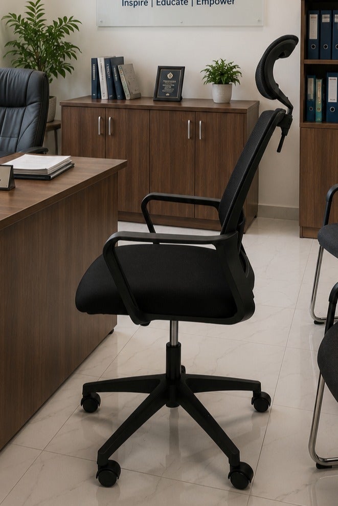 Ergonomic Mesh Office Chair with Headrest Adjustable Swivel Computer Desk Chair for Home Office - Image 3