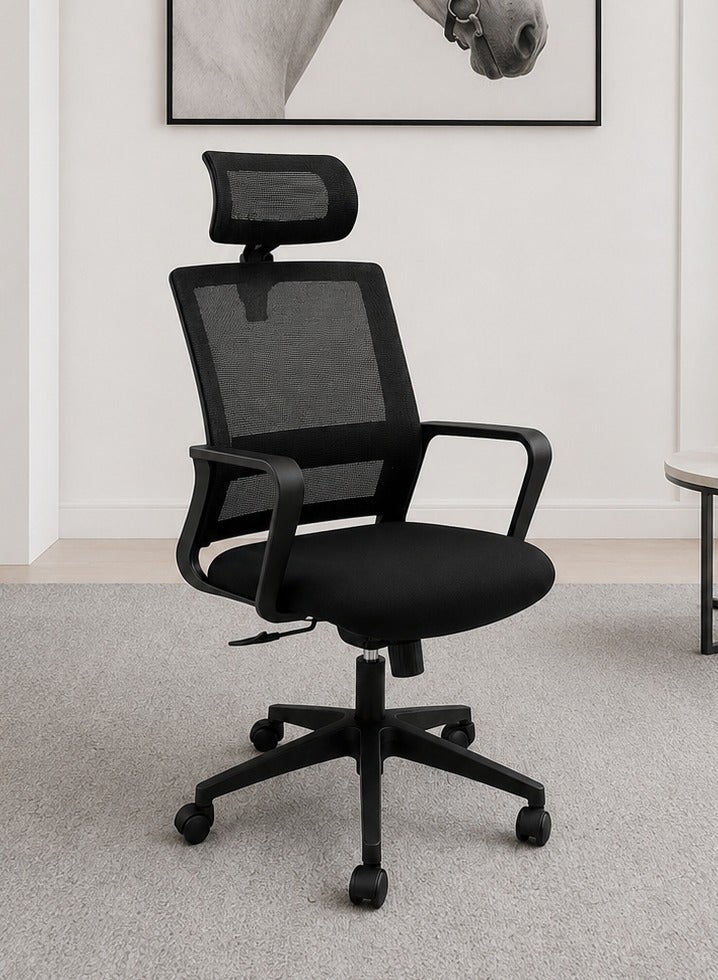 Ergonomic Mesh Office Chair with Headrest Adjustable Swivel Computer Desk Chair for Home Office - Image 1