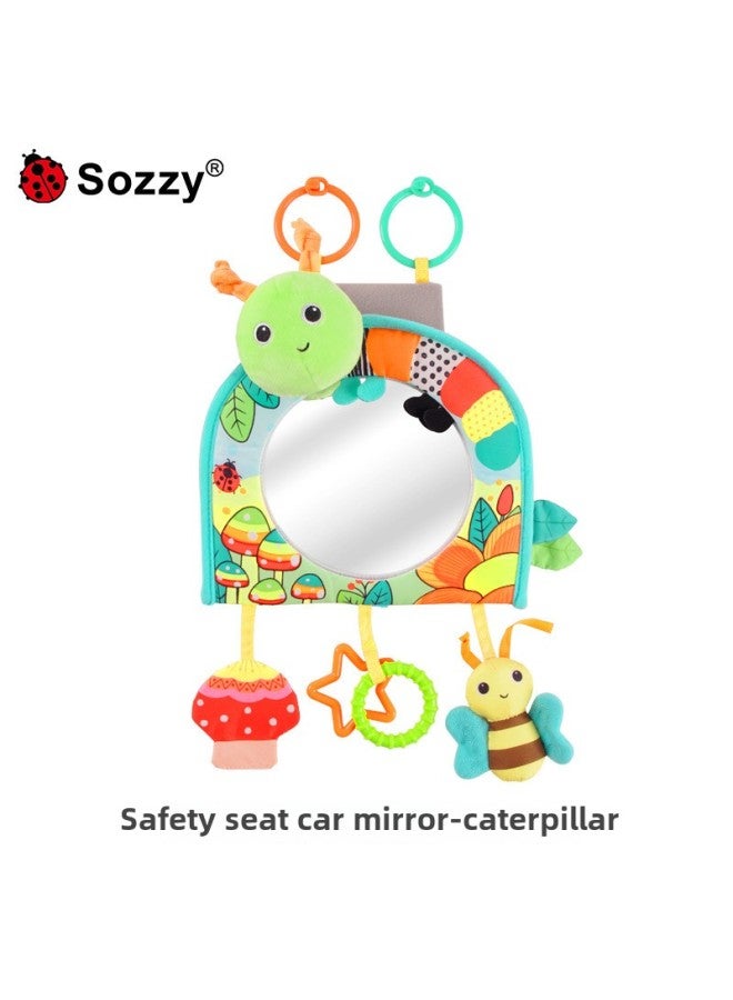 Sozzy Baby Gift Comfort Car Rear View Mirror Newborn Haha Mirror Hanging Baby Car Hanging Toy-Color:Safety Seat Car Mirror-Caterpillar - Image 1