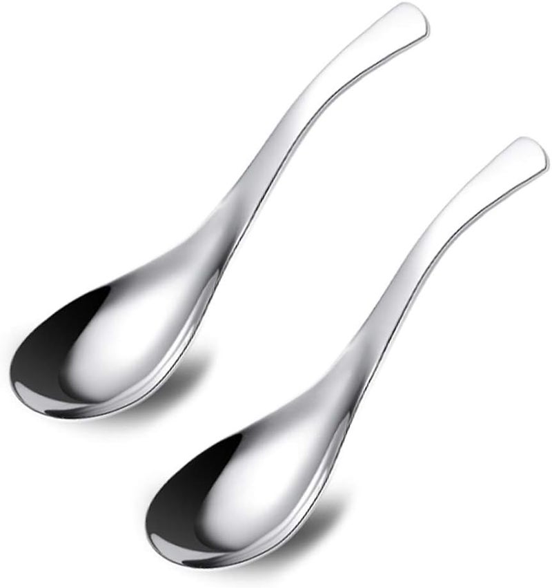 ERCRYSTO Stainless Steel Soup and Coffee Spoons, Light Weight and Small Size - Perfect for Toddlers and Children (2PCS) - Image 1