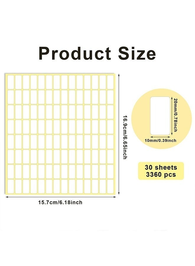 Labels Stickers, 3360 PCS Matte White Sticky Labels Stickers, Blank Labels, Can Labels Stickers for Writing, Small Sticky Labels, Label Stickers for Jar Box Folder Envelope School Office Kitchen, 20 X 10 mm - Image 5