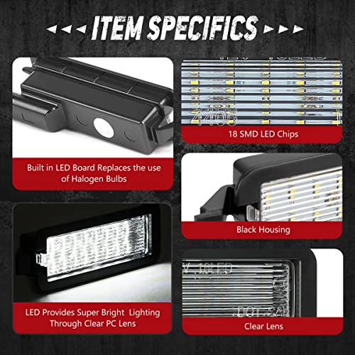 NUVISION LIGHTING Pair of LED License Plate Light Compatible with 15-22 Charger / 15-20 Challenger, 68211290AB 68276972AA, NVL-LPL-023 - Image 3