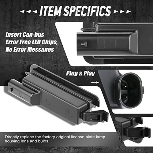 NUVISION LIGHTING Pair of LED License Plate Light Compatible with 15-22 Charger / 15-20 Challenger, 68211290AB 68276972AA, NVL-LPL-023 - Image 4