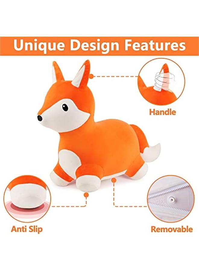 Generic Bouncy Pals Fox Hopping Horse, Plush Inflatable Animal Hopper, Indoor n Outdoor Ride on Jumping Bounce Toys, Birthday Gift for 18 Months 2 3 4 5 Year Old Kids Toddlers Boys Girls - Image 5