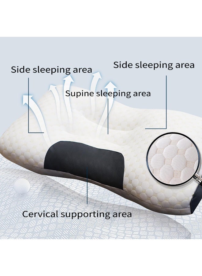 DINGKA Ergonomic Pillow,Neck Pillow Cervical Pillow for Neck Strain Relief, Neck Pillow for Sleeping,Cervical Contour Neck Support Pillows for Side Back Stomach Sleeper  - Image 5